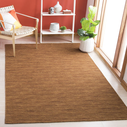 SAFAVIEH Kilim Collection Accent Rug - 4' x 6', Brown, Handmade Casual Solid Wool, Ideal for High Traffic Areas in Entryway, Living Room, Bedroom (KLM850T)