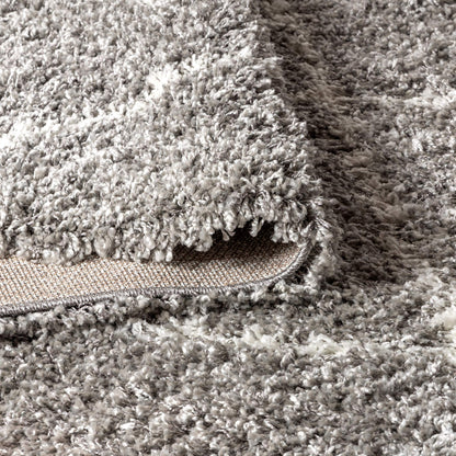 JONATHAN Y Mercer Shag Plush Tassel Gray/Ivory Indoor Area Rug, 3x5, Moroccan Geometric Trellis, Easy-Cleaning for Living Room, Bedroom, Kitchen, Pet Friendly, Non-Shedding (MCR101C-3)