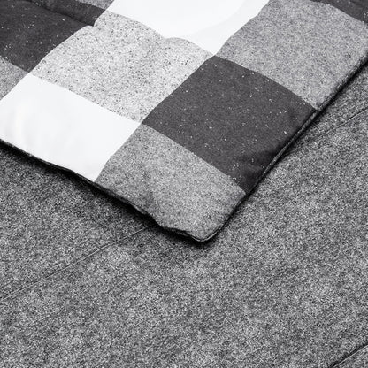 Amazon Basics Lightweight Microfiber Comforter Set, 2-Piece, Twin/Twin XL, Black/White Checkerboard