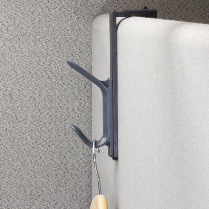 Officemate Double Coat Hooks for Cubicle Panels, Adjustable, Comes in 2 Pack (22009) Black