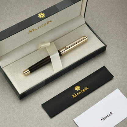 316 Luxury Journaling Pen, Nice Natural Wood for Writing, 24K Gold Accents, Schmidt refill, Fancy Rollerball, Wooden Gift Set for Men & Women, Executive & Graduation Work Christmas Pens-Blackwood