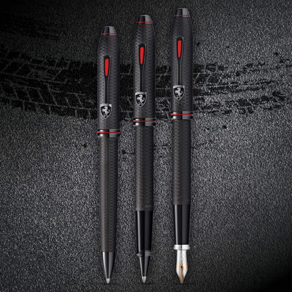 Cross Townsend Collection for Scuderia Ferrari - Brushed Black, Etched Honeycomb Pattern Ballpoint Pen