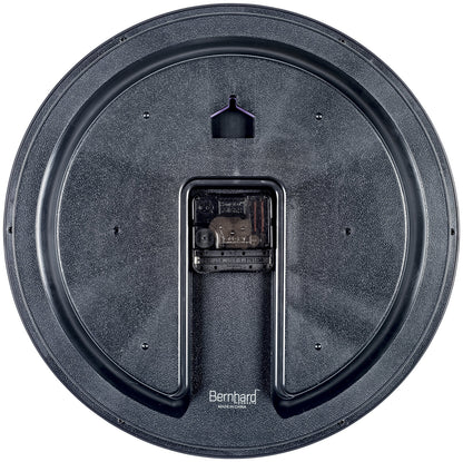 Bernhard Products Black Wall Clock, Large 13-Inch Silent Non Ticking Quartz Battery Operated Round Easy to Read Classroom/Home/School/Office Clock