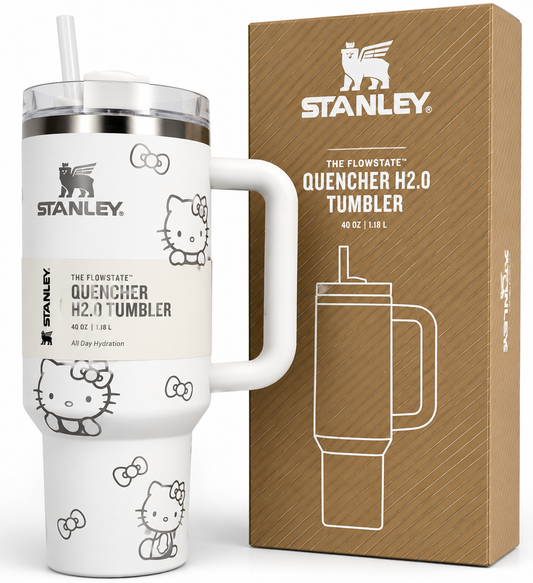 Stanley Quencher H2.0 Tumbler – White Hello Kitty Edition (40 oz)