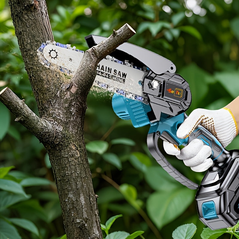 Mini ChainsawCordless, Lightweight & Portable Handheld Electric Tree Cutter with Splash Guard, Security Lock, Optional Rechargeable Battery, And Safe Trimming for Quick Cutting Of Tree Branches, Courtyard, Household, And Garden, Gifts for Man.pruning