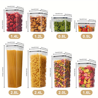 6/12/24/30/48 Set Of Airtight Food Storage Containers, Multi-size Kitchen Essentials Pantry Organizer And Storage, (6/12/15/ 24 Containers And 6/12/15/ 24 LIDS), BPA-free Plastic Food Jars for Grains, Flour, Spice Jars Including Labels And Markers