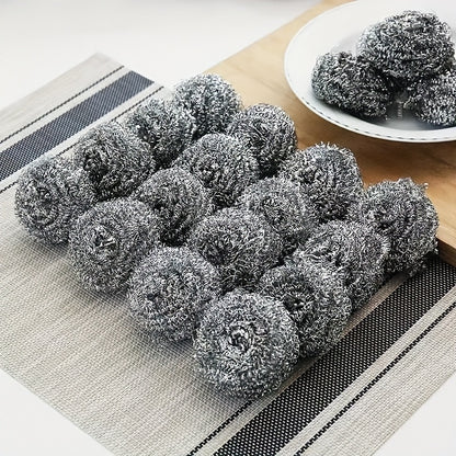 A Pack of 10 Stainless Steel Wire Balls, Copper Wire Cleaning Brushes, Commercial Kitchen Floor and Toilet Cleaner, Industrial Cleaning Tools