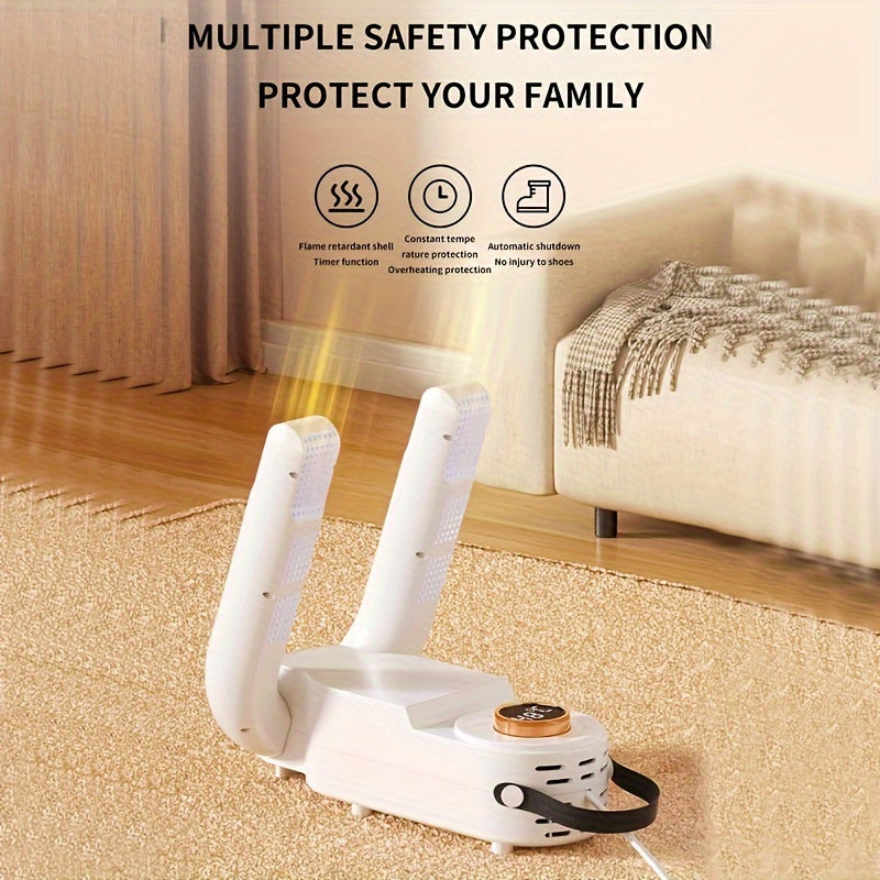 Portable Shoe Dryer | Fast, Quiet, Efficient Drying, 110V Smart Timer with Auto Shut-off, Foldable Design, Suitable for Work Boots, Gloves, Hats, Socks | A Must-have Household Item, Perfect as Thanksgiving, Christmas, Holiday Gifts, Without Battery